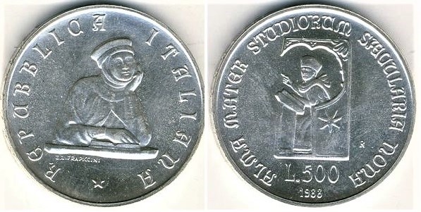 500 lire (900-jähriges Jubiläum der Universität von Bologna)