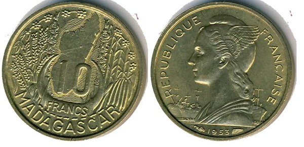 10 francs (Französische Kolonie)