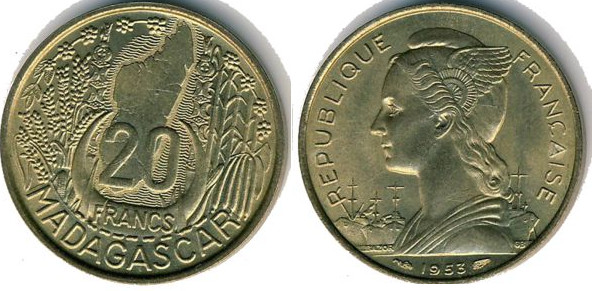 20 francs (Französische Kolonie)