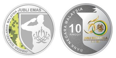 10 ringgit (50-jähriges Bestehen des malaysischen Freiwilligenkorps Department-RELA)