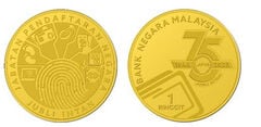 1 Ringgit (75. Jahrestag von Jabatan Pendaftaran Negara)