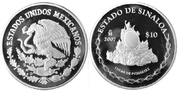 10 pesos (Bundesstaat Sinaloa-Lugar de Pitahayas)