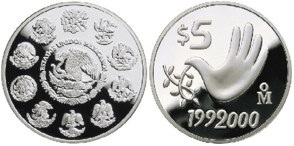 5 pesos (Zweites Jahrtausend)