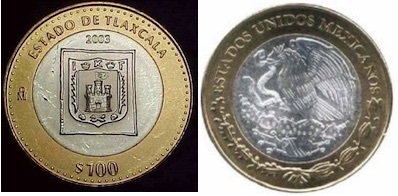 100 Pesos (Tlaxcala-Wappenkunde)