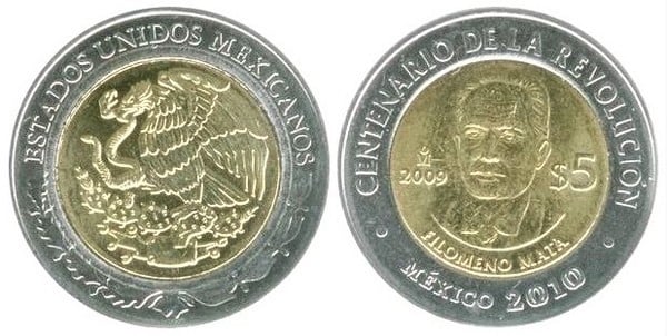 5 pesos (Hundertjahrfeier der Revolution - Filomeno Mata)