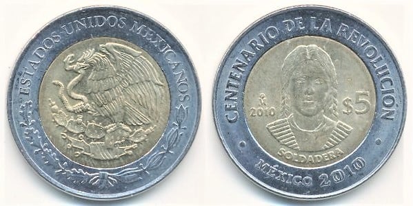 5 pesos (Hundertjahrfeier der Revolution - La Soldadera)