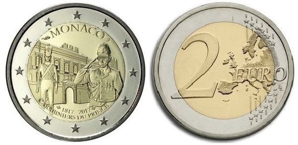 2 euro (200-jähriges Bestehen der Fürstlichen Carabinieri-Kompanie)