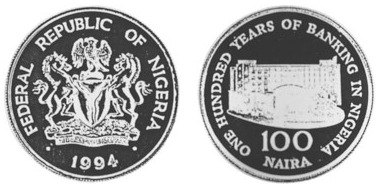 100 naira (100 Jahre - Bankwesen in Nigeria)