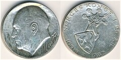 100 kroner (25. Jahrestag der Regentschaft von König Olav)