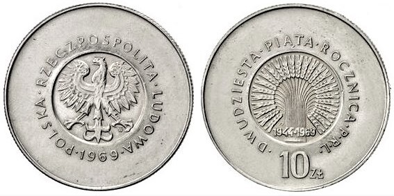 10 zlotych (25. Jahrestag der Volksrepublik)