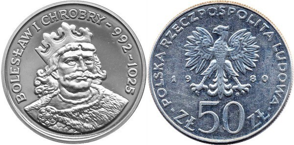 50 zlotych (König Boleslaus I. der Tapfere)