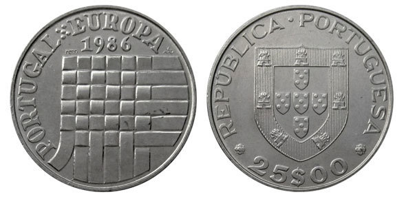 25 escudos (Aufnahme in den Gemeinsamen Europäischen Markt)