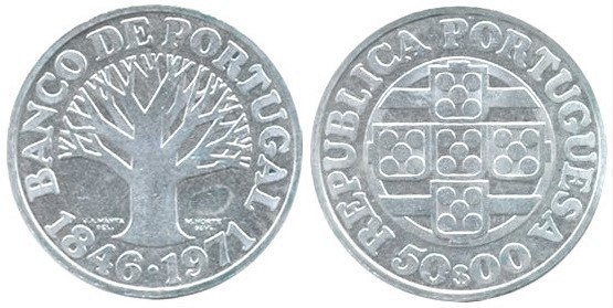 50 escudos (125-jähriges Bestehen der Banco de Portugal)