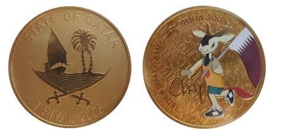 1 riyal (Asienspiele 2006 in Doha, Katar - Orry der Oryx)