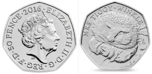 50 pence (Beatrix Potter - Frau Tiggy-Winkle)