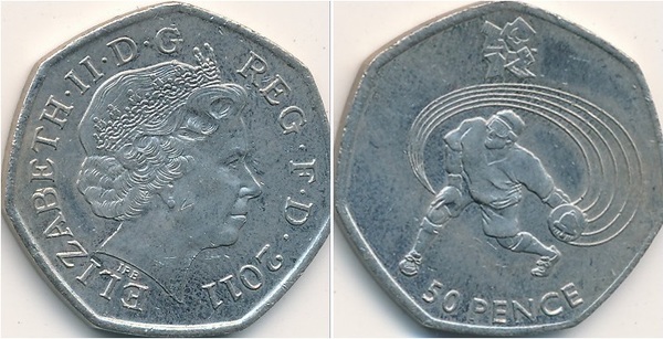 50 pence (Olympische Spiele London 2012-Paralympische Spiele-Torwartball)