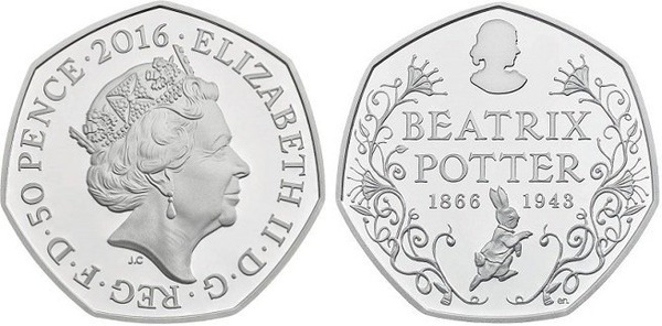 50 pence (150. Jahrestag von Beatrix Potter)