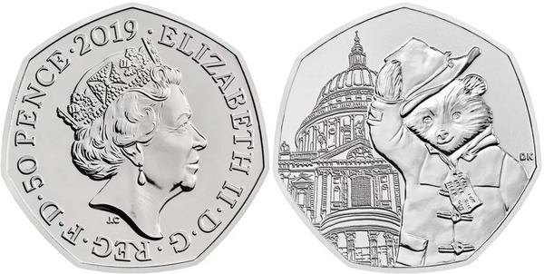 50 pence ( Beatrix Potter - Paddington in St. Paul)