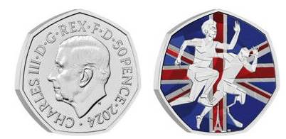 50 Pence (Unterstützung von Team GB und Paralympics GB, Paris 2024-Colour)