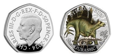 50 Pence (Stegosaurus-Farbe)