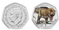 50 Pence (Tyrannosaurus-Farbe)