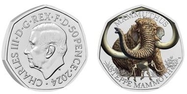 50 Pence (Steppenmammut-Farbe)