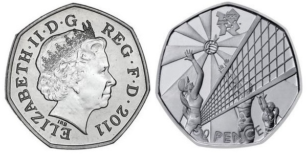 50 pence (Olympische Spiele London 2012 - Volleyball)