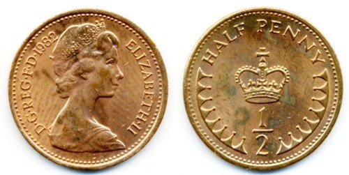 1/2 penny (Elisabeth II.)