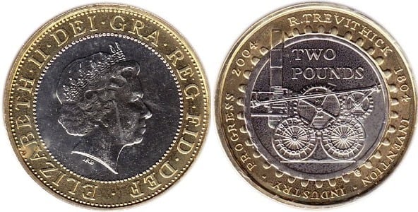 2 pounds (200. Jahrestag der Erfindung der 1. Lokomotive - Richard Trevithick)