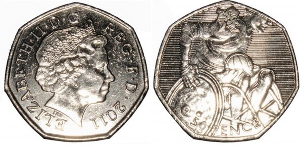 50 pence (Olympische Spiele London 2012 - Paralympics - Rollstuhl-Rugby)