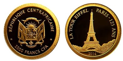 1000 francs CFA (Torre Eiffel)