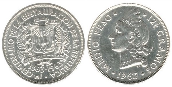 1/2 peso (Hundertjahrfeier der Wiederherstellung der Republik)