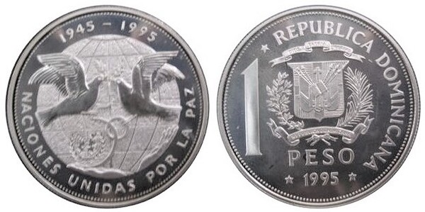 1 peso (50 Aniversario de la Organización de Naciones Unidas)