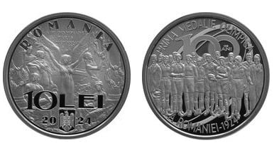 10 lei (100 años de la primera medalla olímpica de Rumanía)