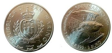 5 euro (Halcón peregrino)
