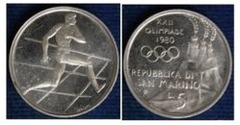 5 lire (XXII Olimpiada Moscú-1980 - Maratón)
