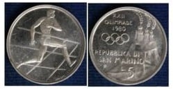 5 lire (XXII. Olympiade Moskau-1980 - Marathon)