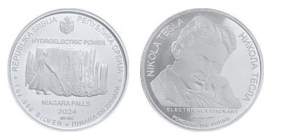 100dinara (Nikola Tesla; Wasserkraft)