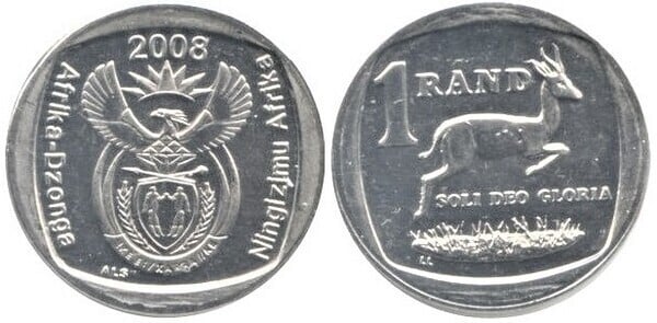 1 rand (Afrika Dzonga - Ningizimu Afrika)