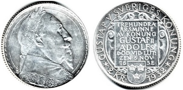 2 kronor (300. Jahrestag des Todes von Gustav II. Adolf II.)