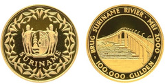 100000 gulden (Inauguración del puente Jules Wijdenbosch sobre el río Surinam)