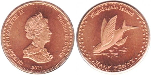 1/2 pence (Fliegender Fisch - Nachtigallinsel)