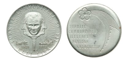 50 lira (50. Jahrestag der Republik)