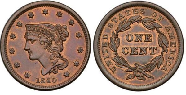 1 cent (Geflochtener Haar-Cent)