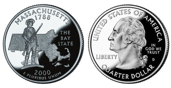 1/4 dollar (50 US-Bundesstaaten - Massachusetts)