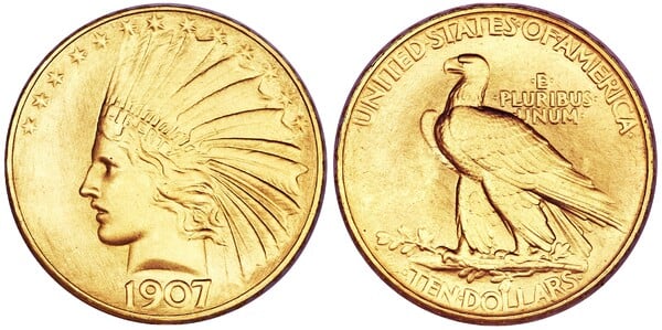 10 dollars (Indianerkopf-Adler)