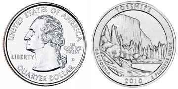 1/4 dollar (America The Beautiful - Yosemite National Park, Kalifornien)