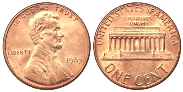 1 cent (Lincoln Memorial)