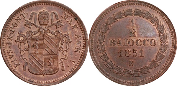 ½ baiocco (Pius IX.)