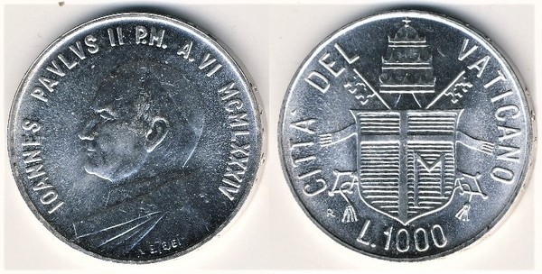 1.000 liras (Johannes Paul II.)